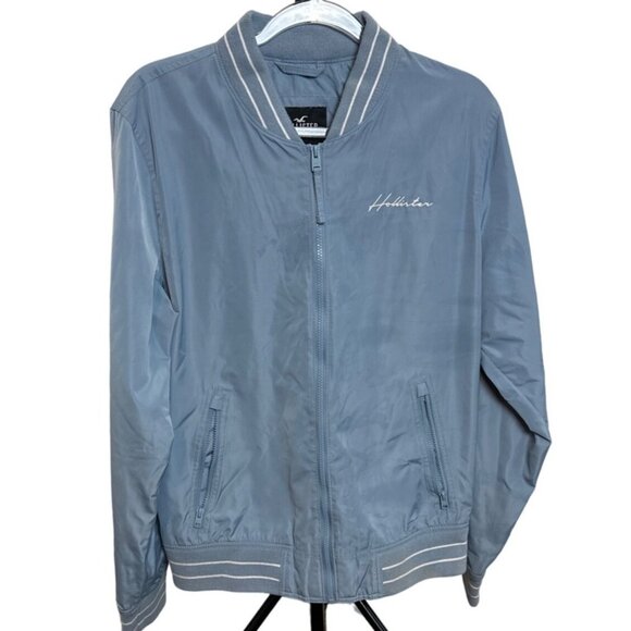 Hollister Size Large Polyester Windbreaker Military Bomber Waterproof Jacket - Picture 2 of 7